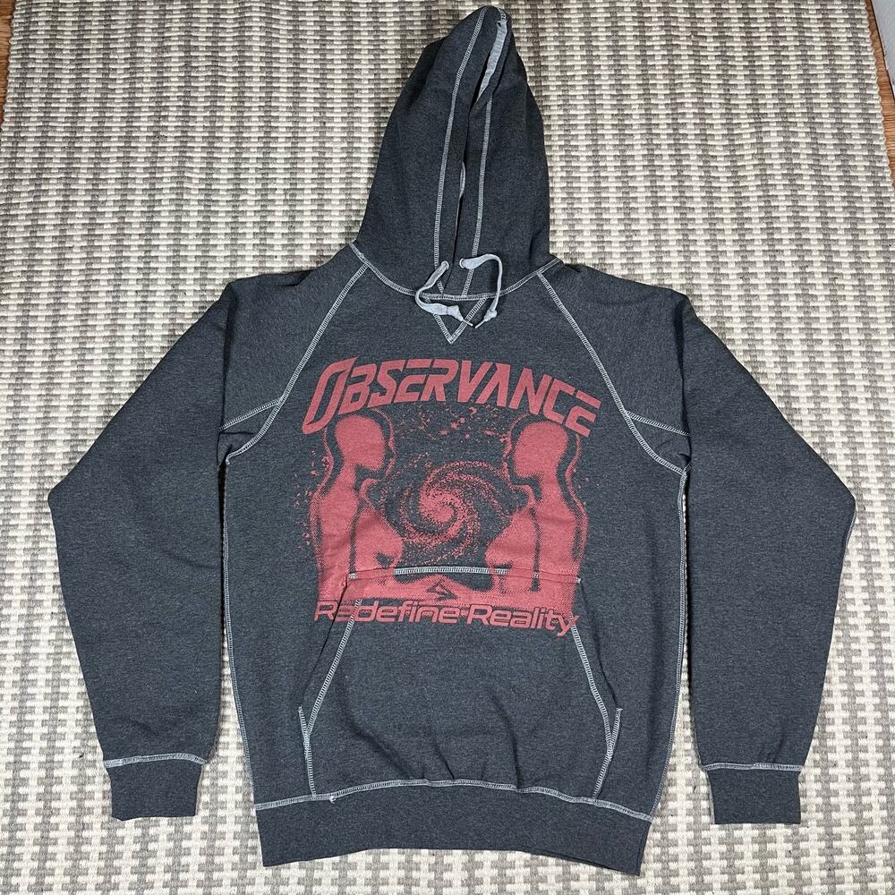 Observance Redefine Reality Gray Pullover Hoodie Men’s Sz M New